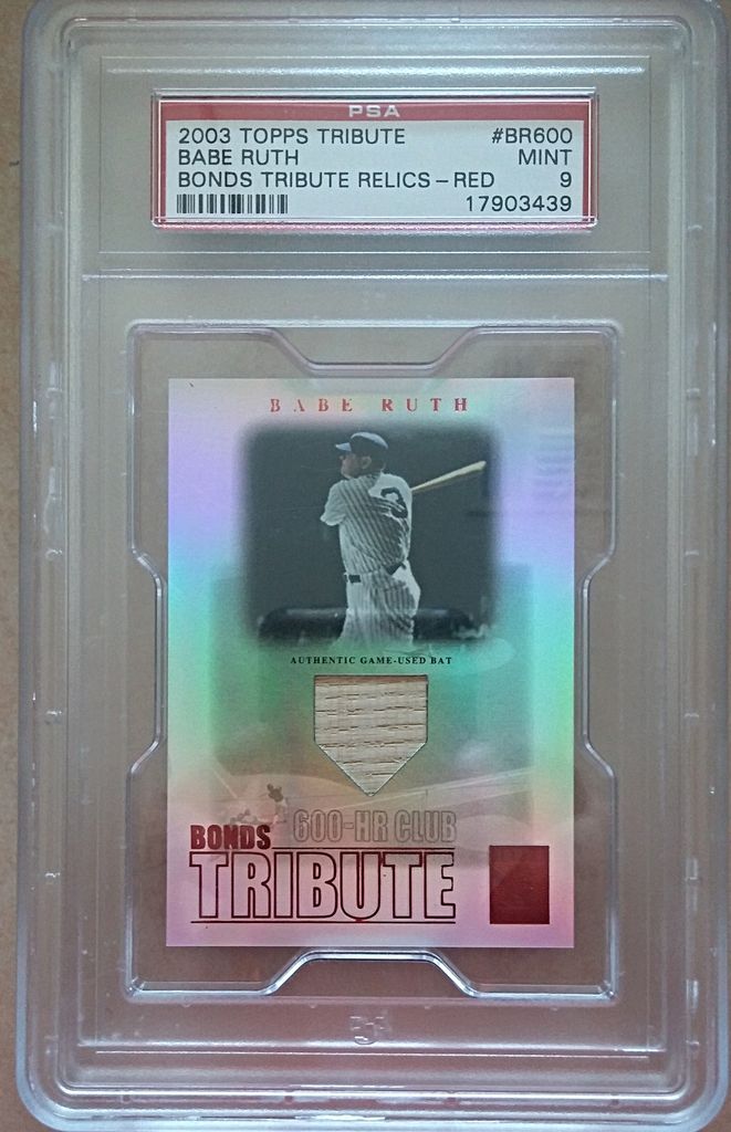 Fs 2003 Babe Ruth Topps Bonds Tribute 600 Hr Club Relics Red Psa 9 33